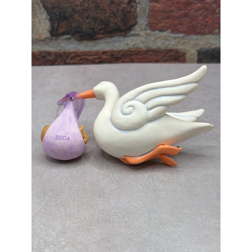 Hallmark Keepsake Ornament Primera Navidad De Bebé 2004 Stork Design - Picture 4 of 6